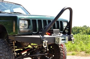 Jeep Cherokee Bumper Stinger Bar - Front - Rough Country - Carbon Black Textured - Black - '85-'01